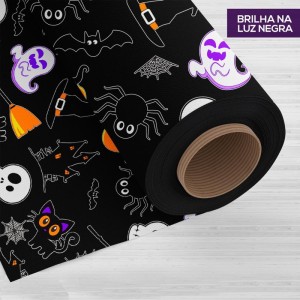 Tnt Estampado 1,40m 40g Halloween Neon Fundo Preto-109499-49422