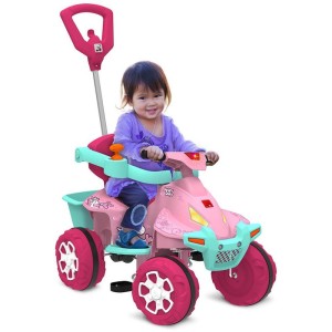 Veiculo Para Bebe Smart Quad Rosa Passeio/pedal-107013-31015