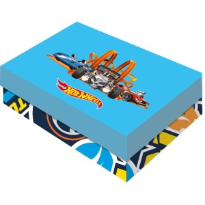 Caixa Para Presente Com Tampa Hot Wheels Retan.g 25x20x8,5cm-109680-59384