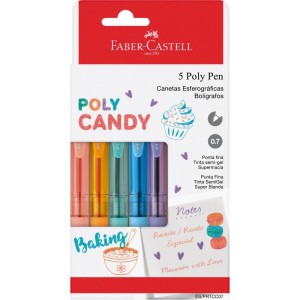 Caneta Esferografica Poly Pen Candy 5 Cores-108352-96122