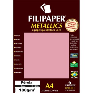 Papel A4 Metalico Perola Rosa 180gr.-060077-20181