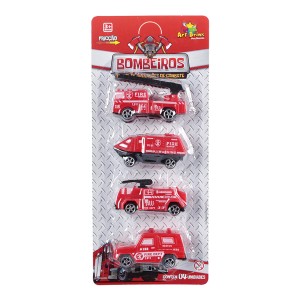 Caminhao Bombeiro Friccao 4pcs Na Cart-830470-86144