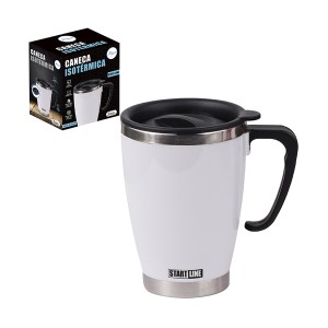 Caneca Inox Revestida Com Tampa Branca-836427-21106