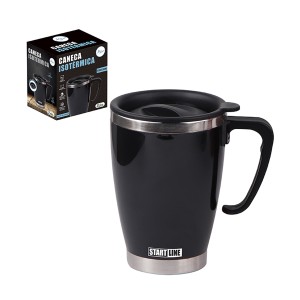 Caneca Inox Revestida Com Tampa Preta-836428-28691