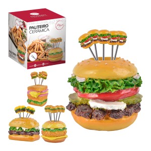 Paliteiro Para Petiscos De Cerâmica Modelo Lanche-841901-53235