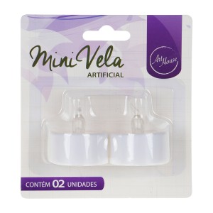 Vela Artificial Branca Com 2 Peças-832415-28326