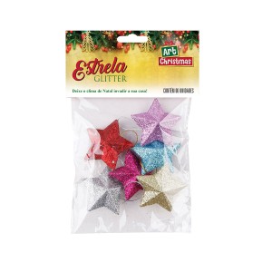 Estrela Glitter Com 6 Peças-833910-14594