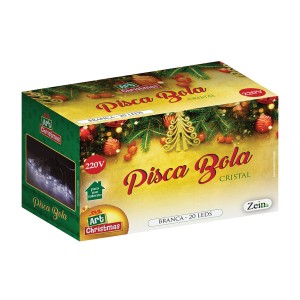 Pisca Bola Cristal Com 20 Leds Branco-838271