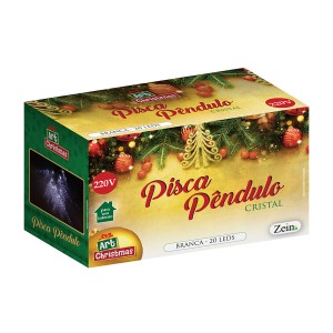 Pisca Pêndulo Cristal Branco Com 20 Leds-838273