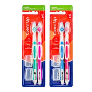 Pack De 2 Escovas De Dente Soft Com Limpador De Lingua-HC591