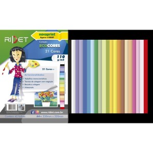 Bloco Para Educacao Artistica A4 21 Cores Sort.110gr 42fls-111553-36723