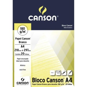 Bloco Para Educacao Artistica Desenho A4 180g.20fls Branco-110911-24797