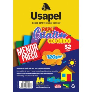 Bloco Para Educacao Artistica Usapel 8cores A4 120g. 32fl.-111118-38765