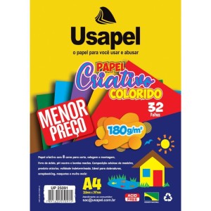 Bloco Para Educacao Artistica Usapel 8cores A4 180g. 32fl.-111116-30815