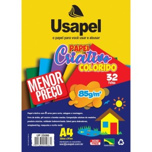 Bloco Para Educacao Artistica Usapel 8cores A4 85g. 32fl.-111114-73655