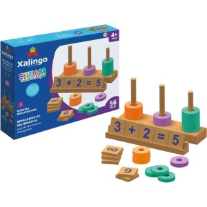 Brinquedo Pedagogico Madeira Steam Brinc. De Matematica 56p-107522-67418