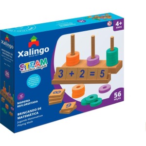 Brinquedo Pedagogico Madeira Steam Brinc. De Matematica 56p-107522-79967