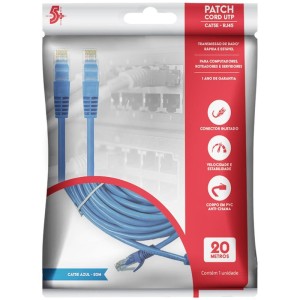 Cabo De Rede Patch Cord Cat5e Utp 20m Azul-087736-60774