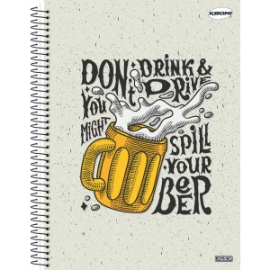 Caderno 01x1 Capa Dura Kbom Masculino 96f-110505-86837