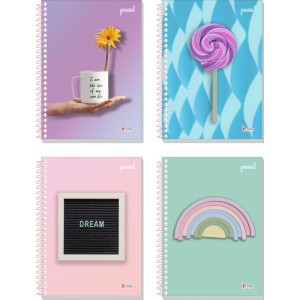 Caderno 01x1 Capa Dura Pastel 80 Folhas-100227-24326