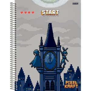 Caderno 01x1 Capa Dura Pixel Kraft 80f-109862-12938