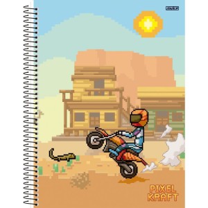 Caderno 01x1 Capa Dura Pixel Kraft 80f-109862-77216