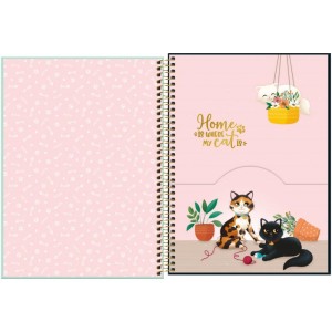 Caderno 01x1 Capa Dura Purrfect Cats 80fls.-109278-71230