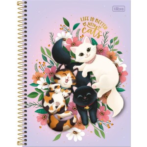 Caderno 01x1 Capa Dura Purrfect Cats 80fls.-109278-80668