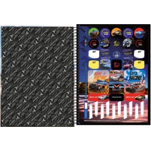 Caderno 01x1 Capa Dura X-racing 80fls.-110107-90108