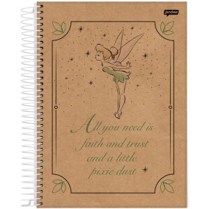 Caderno 10x1 Capa Dura Tinker Bell Kraft 160fls.-110442-71804