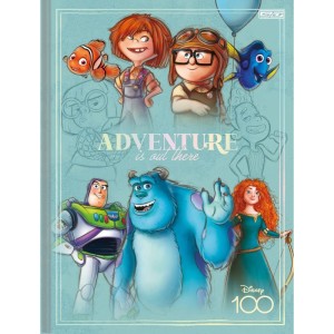 Caderno Brochura 1/4 Capa Dura Disney 100 160f-109707-77097