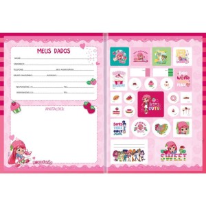 Caderno Brochura 1/4 Capa Dura Moranguinho 80f-109712-79696