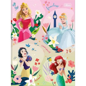 Caderno Brochura 1/4 Capa Dura Princesas 80fls.-109217-43683