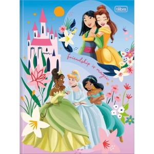 Caderno Brochura 1/4 Capa Dura Princesas 80fls.-109217-44330