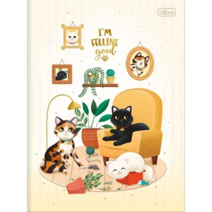 Caderno Brochurao Capa Dura Purrfect Cats 80fls.-109280-12183