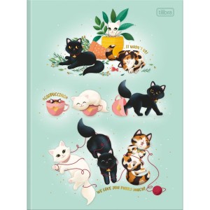 Caderno Brochurao Capa Dura Purrfect Cats 80fls.-109280-34309