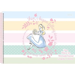 Caderno Desenho Univ Capa Dura Alice In Wonderland 60f-109736-40000