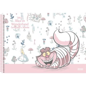 Caderno Desenho Univ Capa Dura Alice In Wonderland 60f-109736-40101