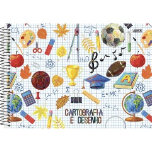 Caderno Desenho Univ Capa Dura Decorado 60f-115520-79652