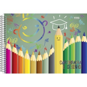 Caderno Desenho Univ Capa Dura Decorado 60f-115520-98829