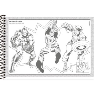 Caderno Desenho Univ Capa Dura Marvel Comics 80f-110535-24616