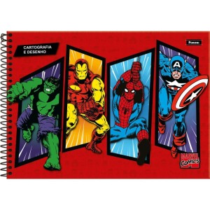 Caderno Desenho Univ Capa Dura Marvel Comics 80f-110535-52987