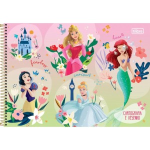 Caderno Desenho Univ Capa Dura Princesas 80fls.-109218-96255