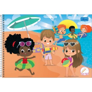 Caderno Desenho Univ Capa Dura Sapeca Meia Pauta 40f Esp Fem-110172-81970