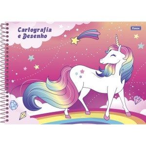 Caderno Desenho Univ Capa Dura Unicornio 80fls.-096275-56370