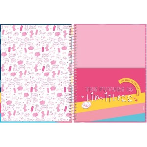 Caderno Espiral 1/4 Capa Dura Barbie 80f-110523-22292