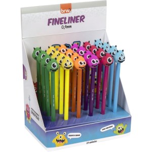 Caneta Com Ponta Porosa Fineliner 0,4mm Monstro 6cores-110007-66050