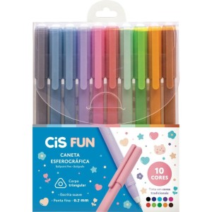 Caneta Esferografica Cis Fun 0,7mm 10 Cores-109553-18865