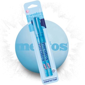 Caneta Esferografica Pop 0.7mm Mentos Azul Bl.c/2-110630-70601