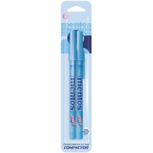 Caneta Esferografica Pop 0.7mm Mentos Azul Bl.c/2-110630-85846